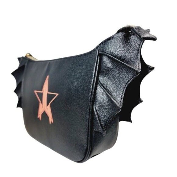 JEFFREE STAR Black Bat Wing Full Zip Makeup Bag Halloween 2021 - Picture 6 of 10